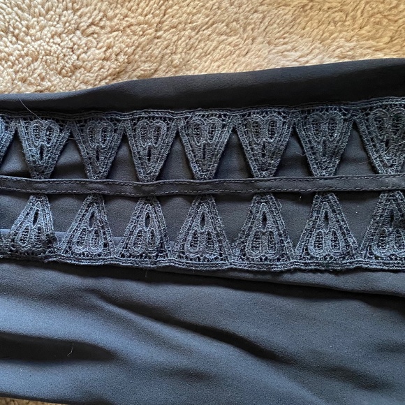 Black Long Sleeve Blouse with cutout detailing on sleeves, Size M - Picture 5 of 11